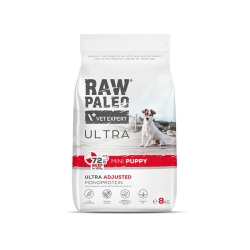 RAW PALEO ULTRA BEEF PUPPY MINI - sucha karma z wołowiną dla szczeniąt ras małych 8kg